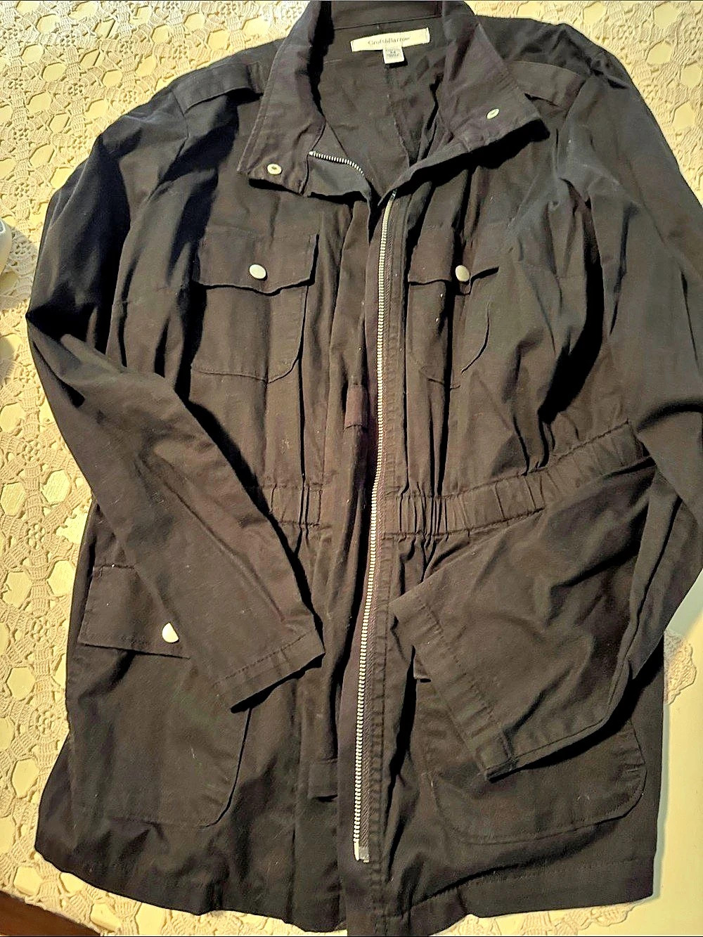 Croft & Barrow Stretch Utility Jacket in Black Size Medium